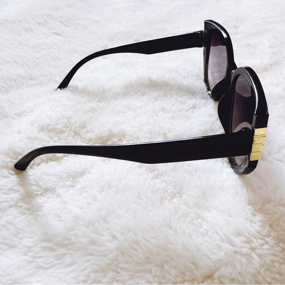 Rosy Black Cat Eye Oversized Sunglasses - Picture 6 of 10